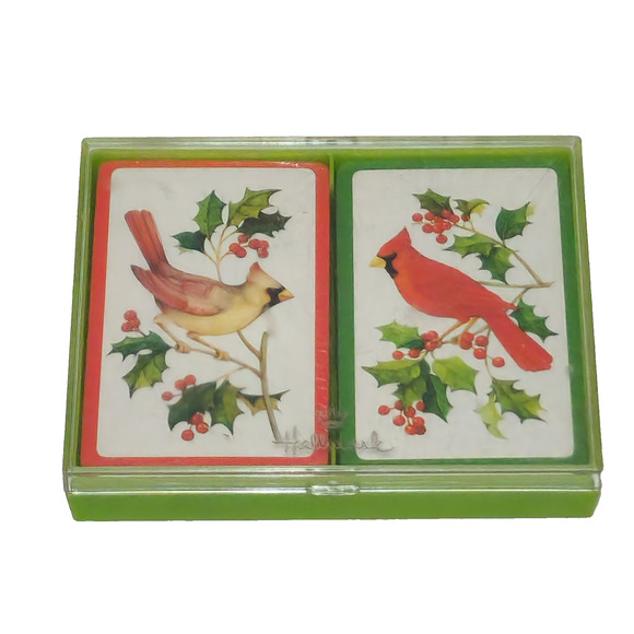 Vintage Hallmark Bridge Playing Cards Cardinals 2 Decks In Case New Old Stock - Picture 1 of 5
